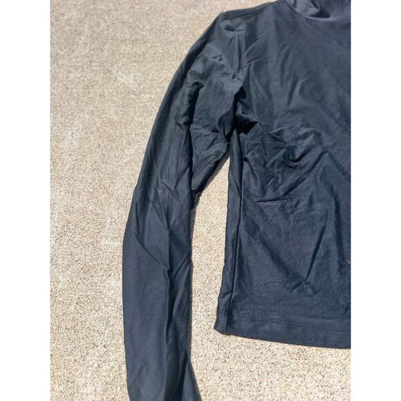 New Wild Fable Top Women Size Medium Black Mock Neck Long Sleeve Athletic Shirt - Picture 3 of 5